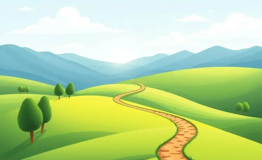 A path through a peaceful landscape symbolizing financial journey.