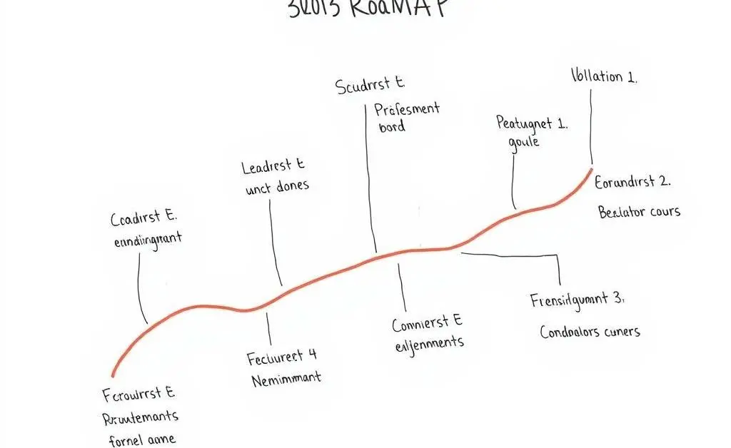 Roadmap showing various financial goals and milestones