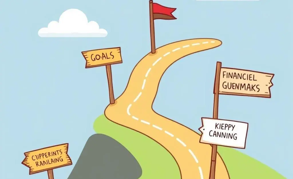 Roadmap with financial goals and milestones