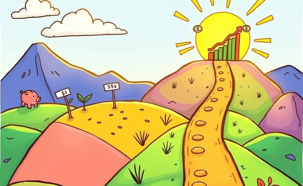 Roadmap to financial goals with milestones