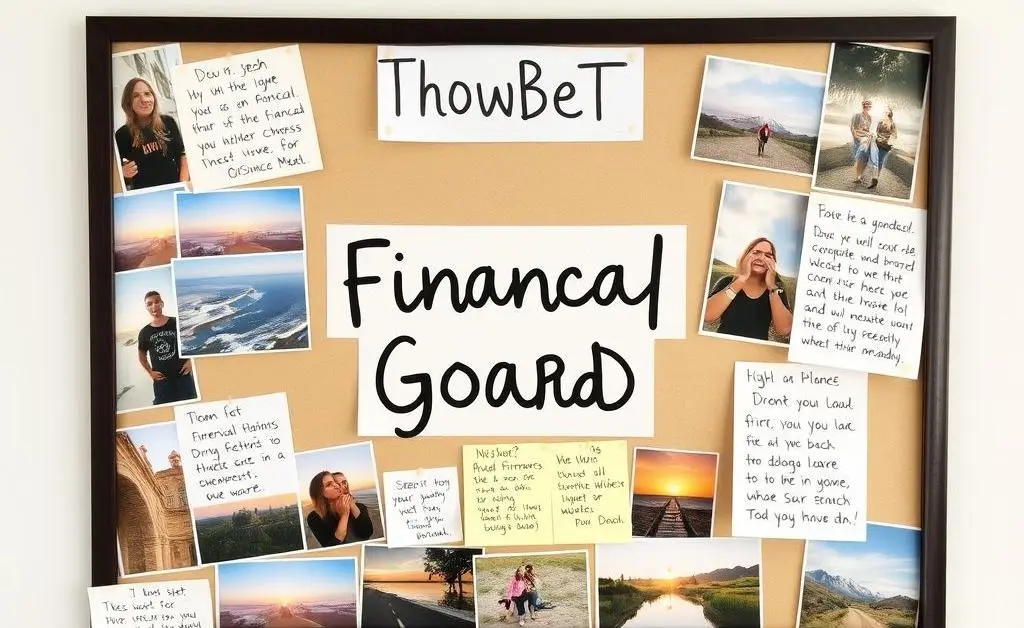 A creative vision board about financial goals and dreams