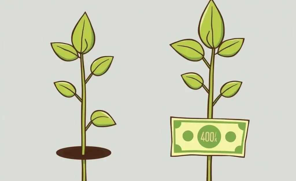 Illustration of financial growth through 401(k) investments