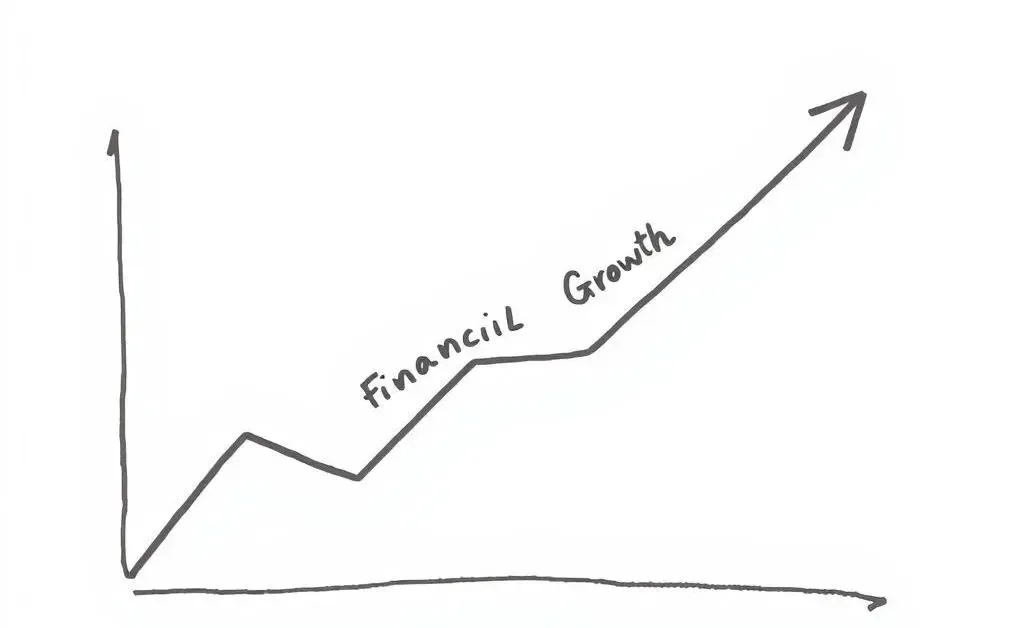 A financial growth path with key milestones illustrated