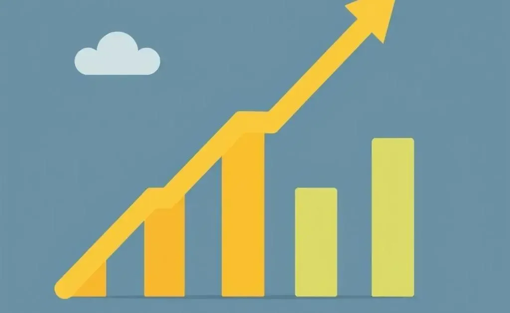 A graph showing upward financial progress.
