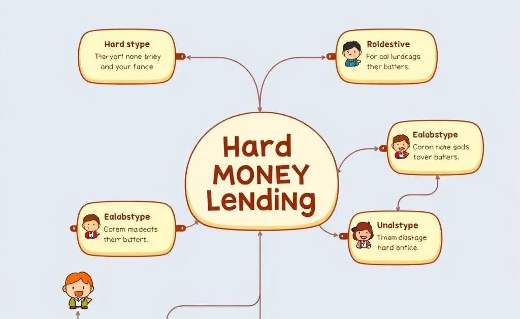 A simple flowchart illustrating the hard money lending process.