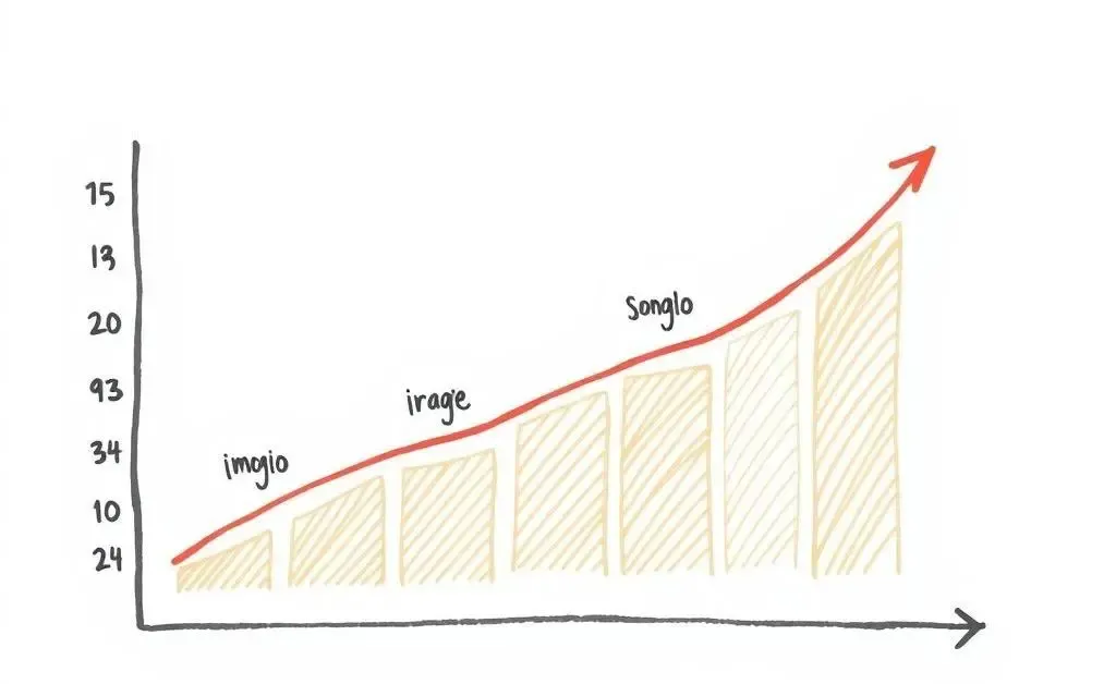 Hand-drawn graph showing financial milestones over time