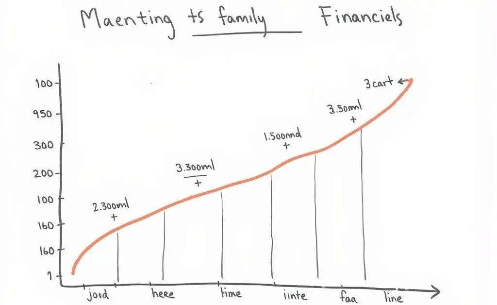 A graph showing a family’s financial milestones over time