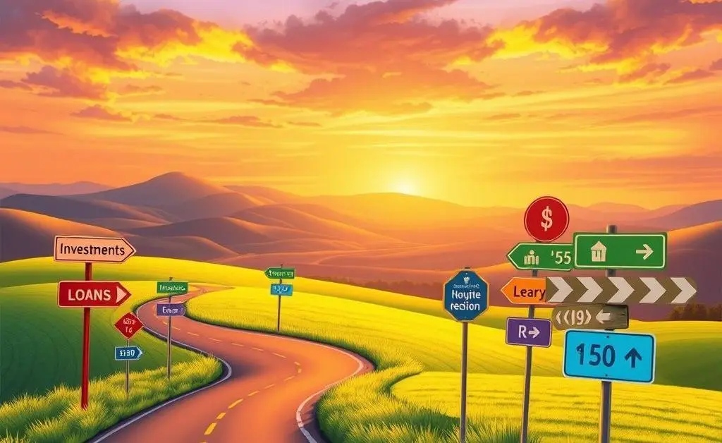A winding road showcasing financial decision points