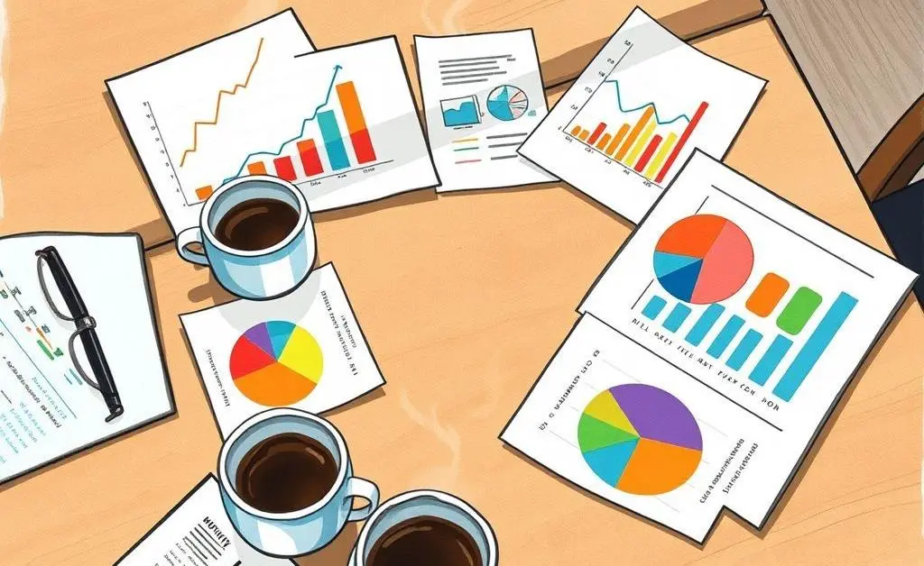 Financial plan on a table with charts and a friendly vibe