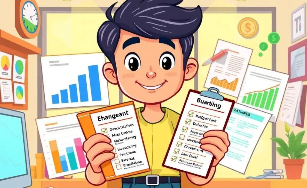 Cartoon of financial planning checklist