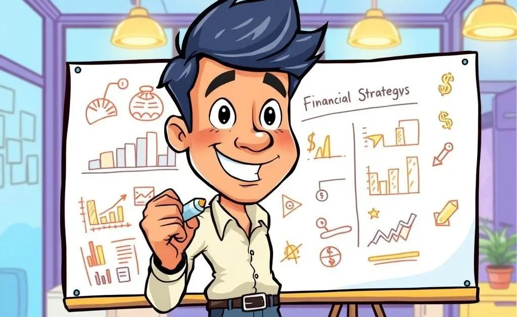 Person planning finances on a board