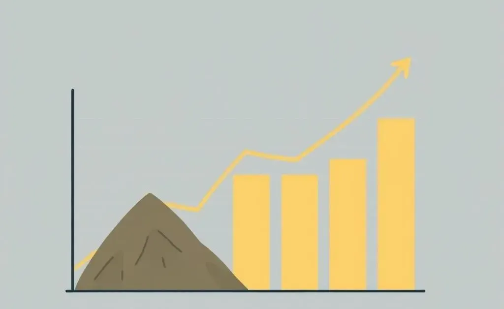 Illustration of a financial planning chart showing investment growth potential