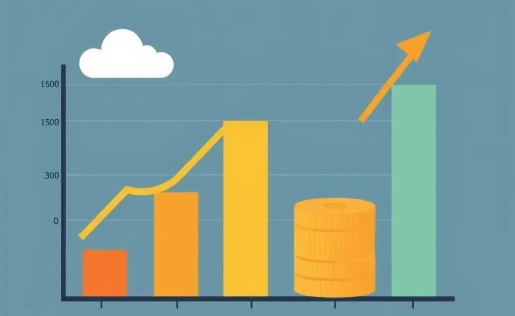 Illustration of a chart displaying financial planning or savings growth.