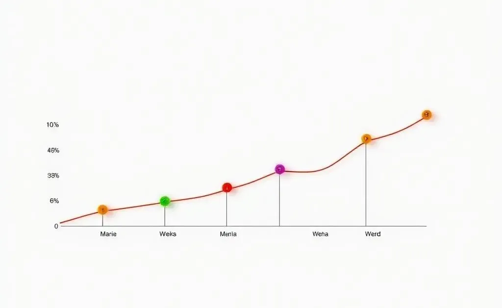 Minimalist line chart showing budget planning over the weeks