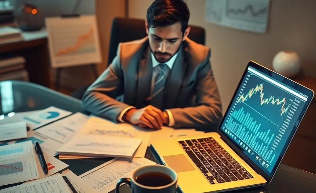 Person at desk with financial documents