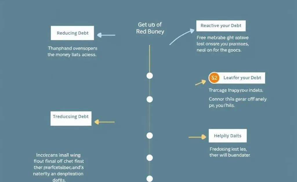 An illustration of a financial roadmap with various milestones, such as reducing debt and achieving goals.
