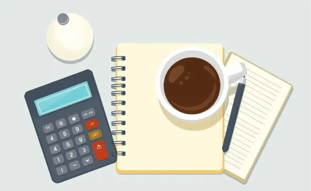 Financial planning tools on a desk