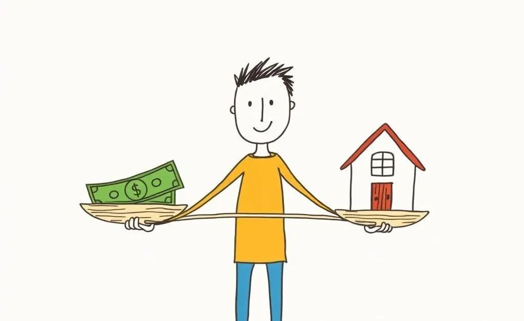 Person taking a financial risk with a balance