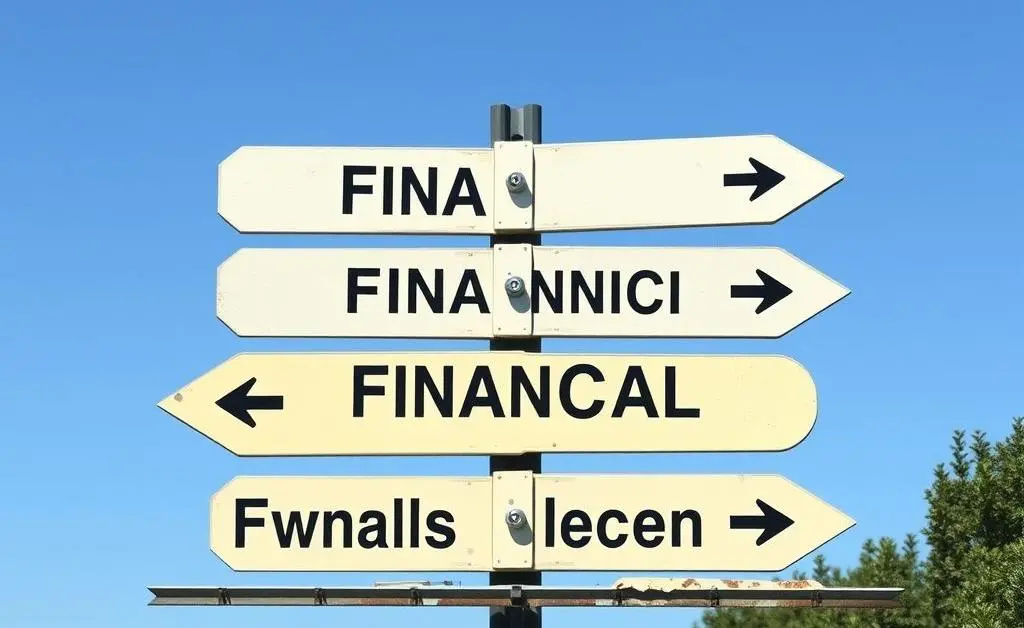 Signpost with financial options directions