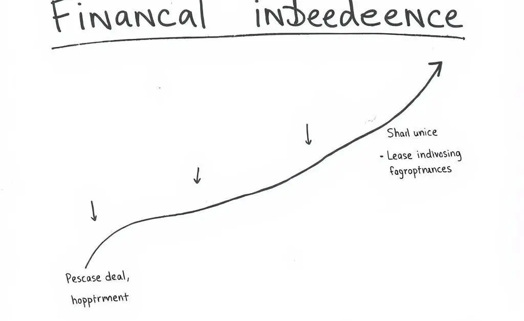 Hand-drawn roadmap illustrating steps to financial independence.