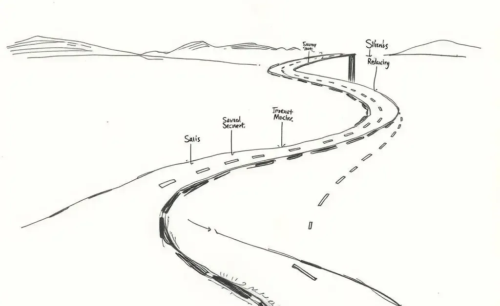 A roadmap with financial milestones and goals