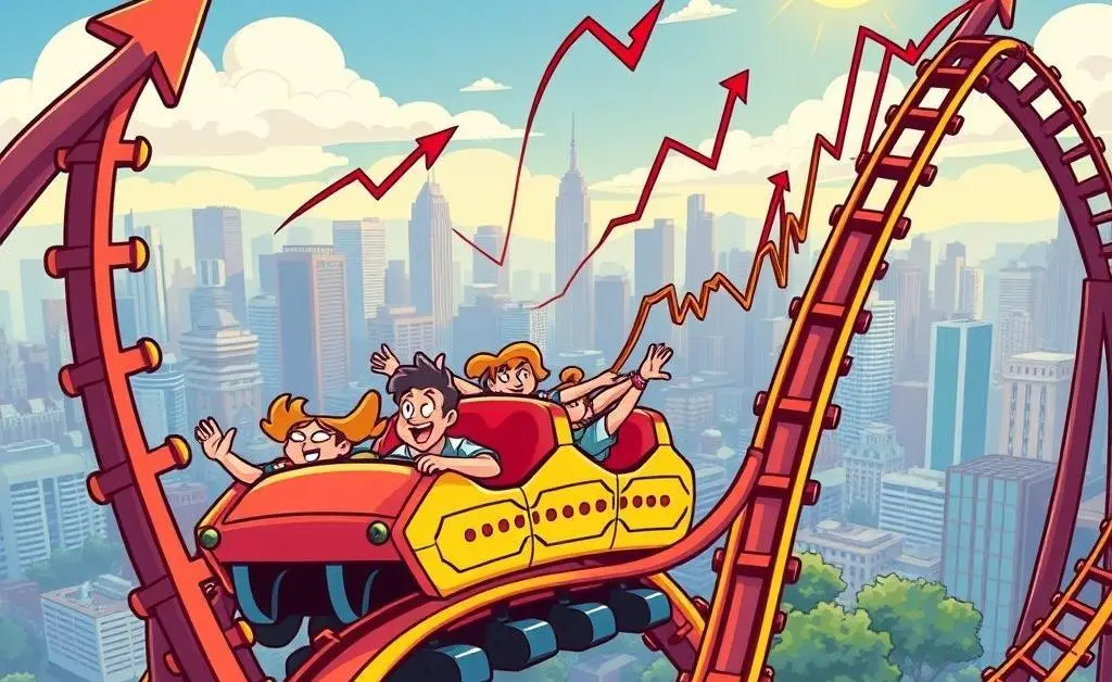 Stock market as a roller coaster chart