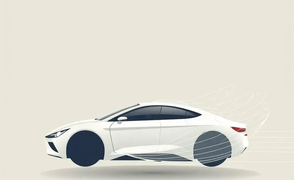 Minimalist illustration of a safety net catching a car