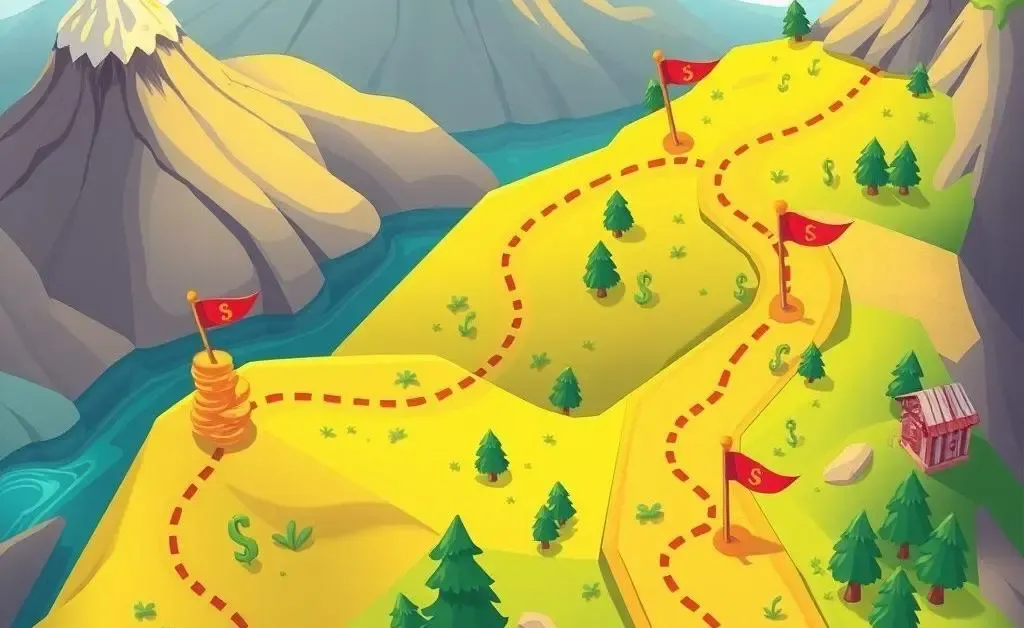 A treasure map indicating financial goals