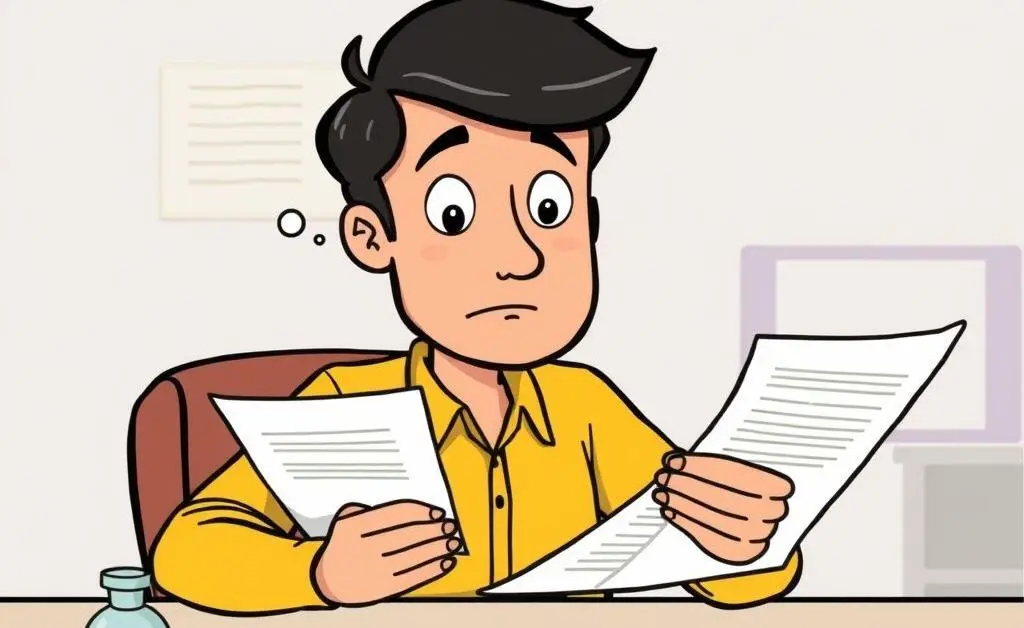 Person examining financial documents with concern