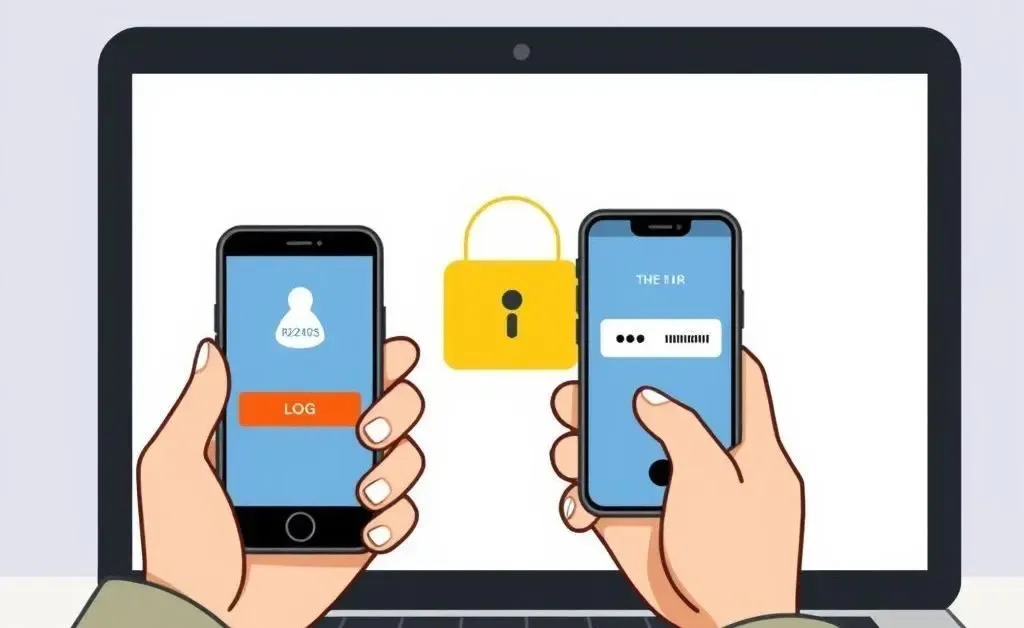 A cartoon-style image of a person receiving a two-factor authentication code