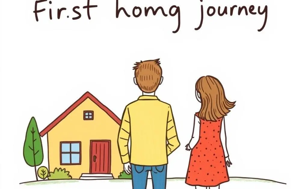 A couple on their first home buying journey looking at a house