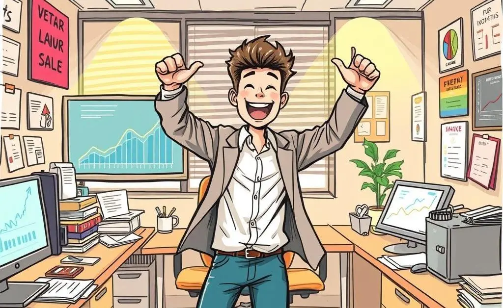 Insurance producer celebrating their first sale