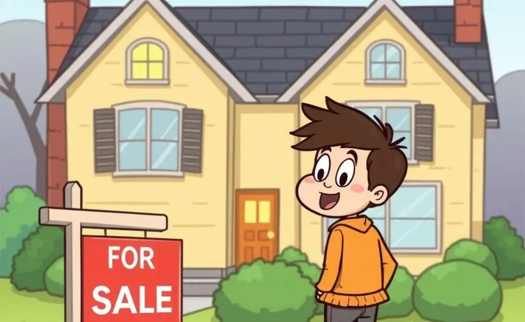 A person viewing a house for the first time, looking excited and hopeful
