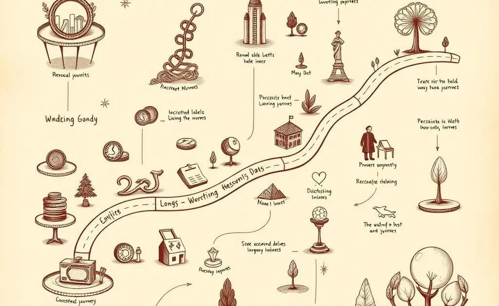A hand-drawn roadmap illustrating different investment paths for different stages in life.