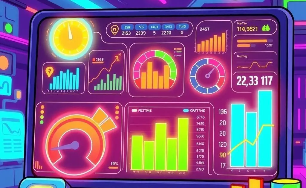 Digital dashboard showing PEA metrics