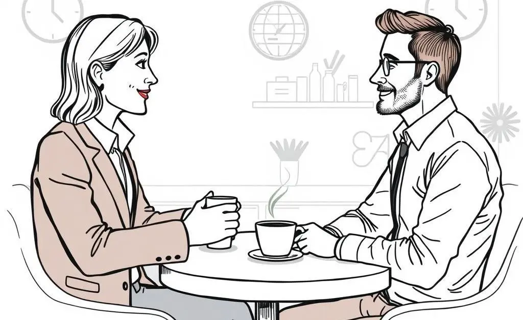 Friendly insurance advisor chatting with a client