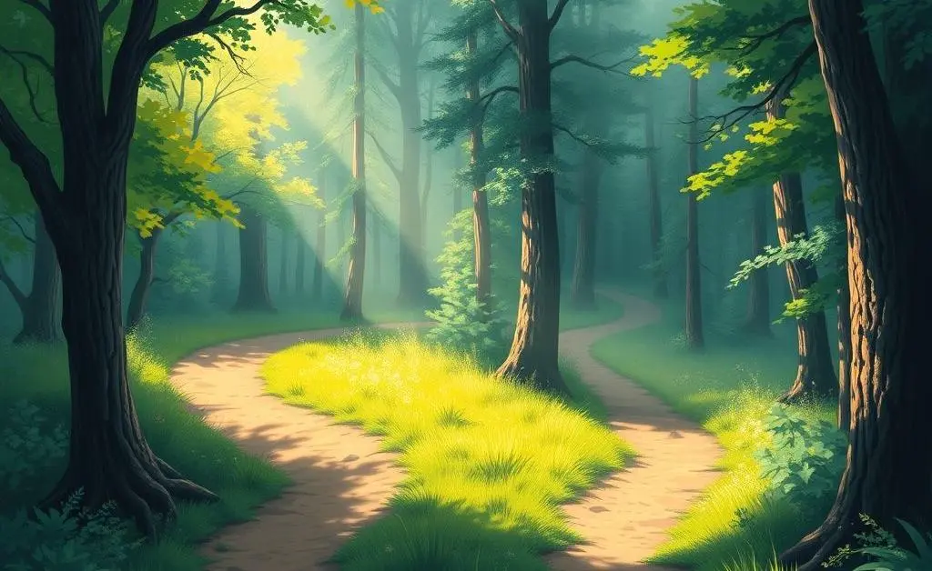 Illustration of two paths diverging, symbolizing a moral decision in a friendship.