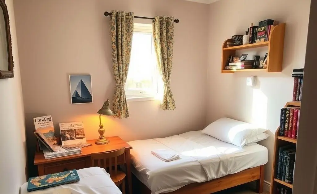 Illustration of a budget travel accommodation
