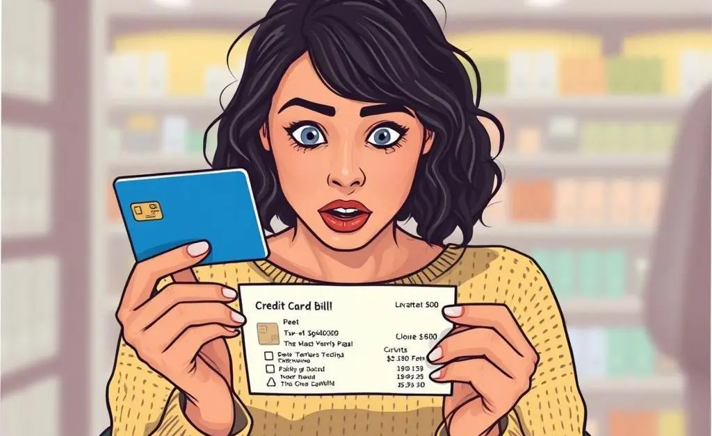 Mia shocked at her credit card bill with numerous small purchases listed