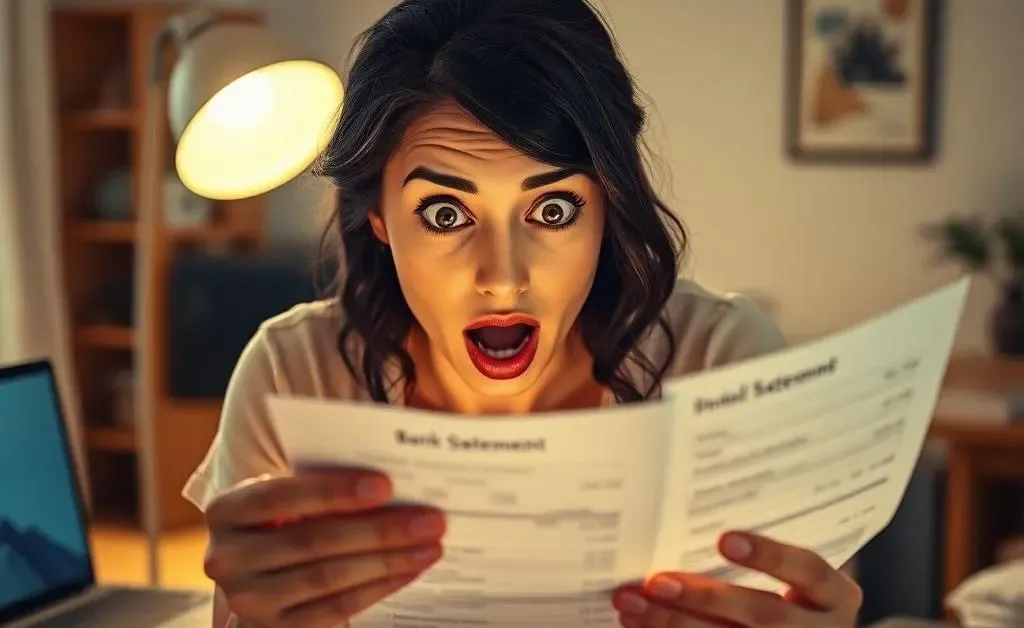 Woman shocked by her bank statement