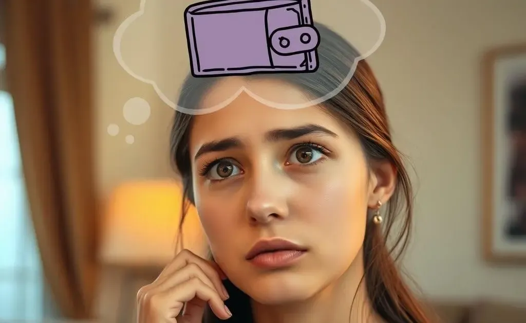 Mia imagines herself without savings