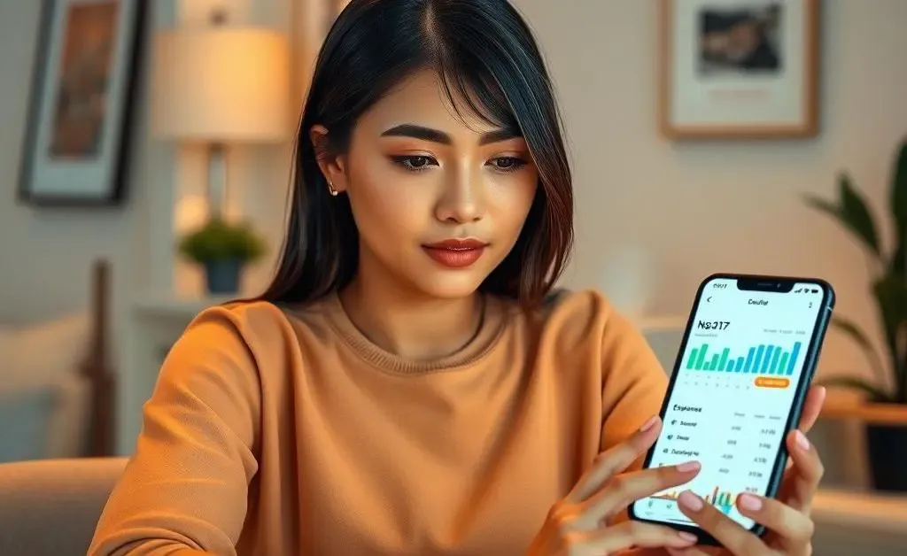 Mia confidently managing her orders and expenses