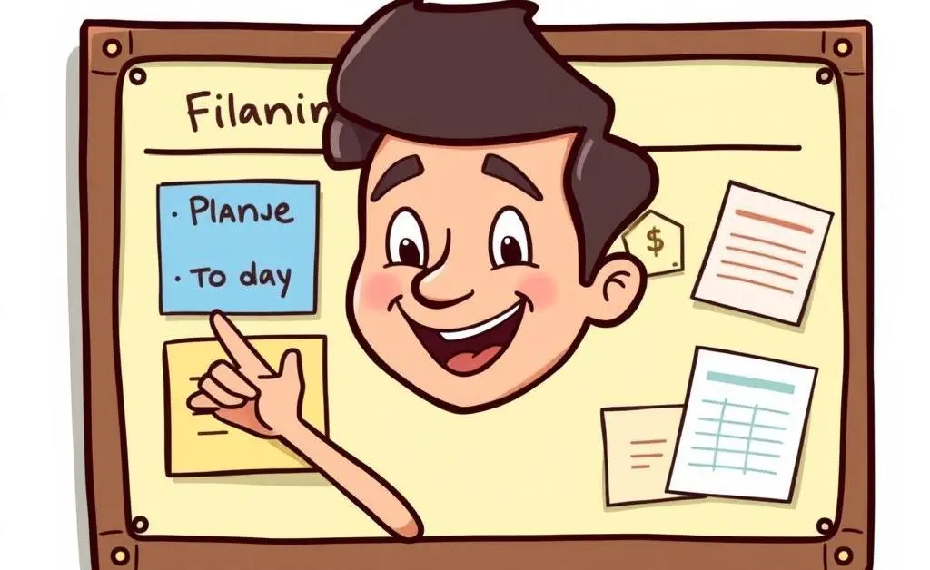 Person triumphantly setting up a budgeting spreadsheet