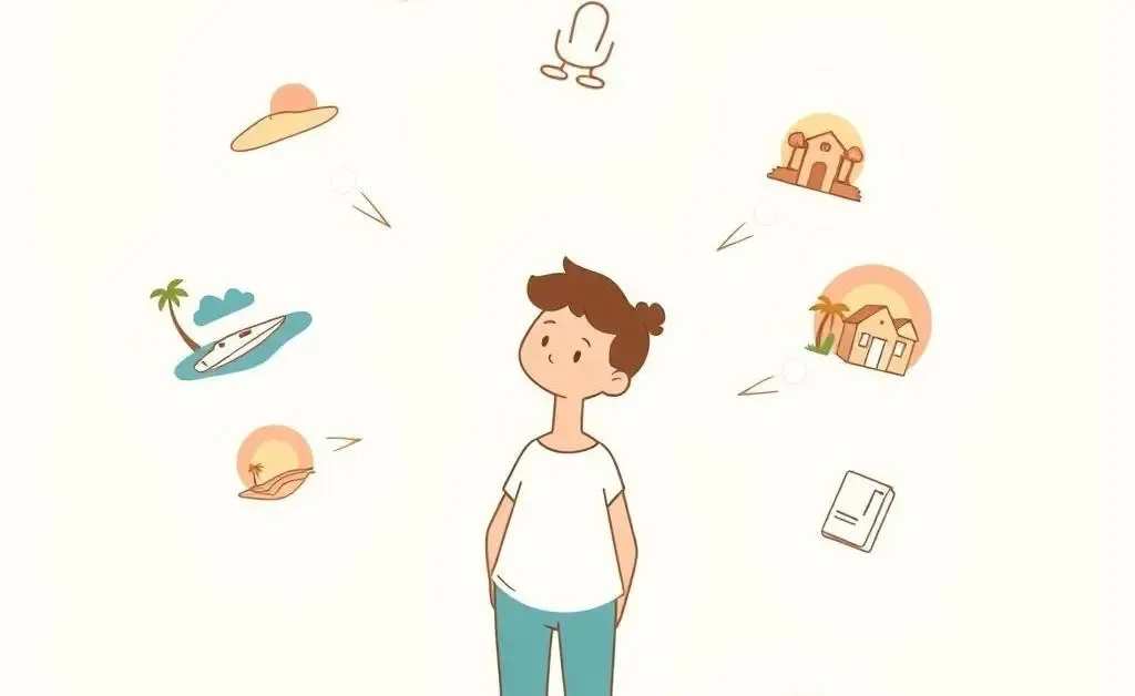 Visualizing future dreams like travel or a beach house