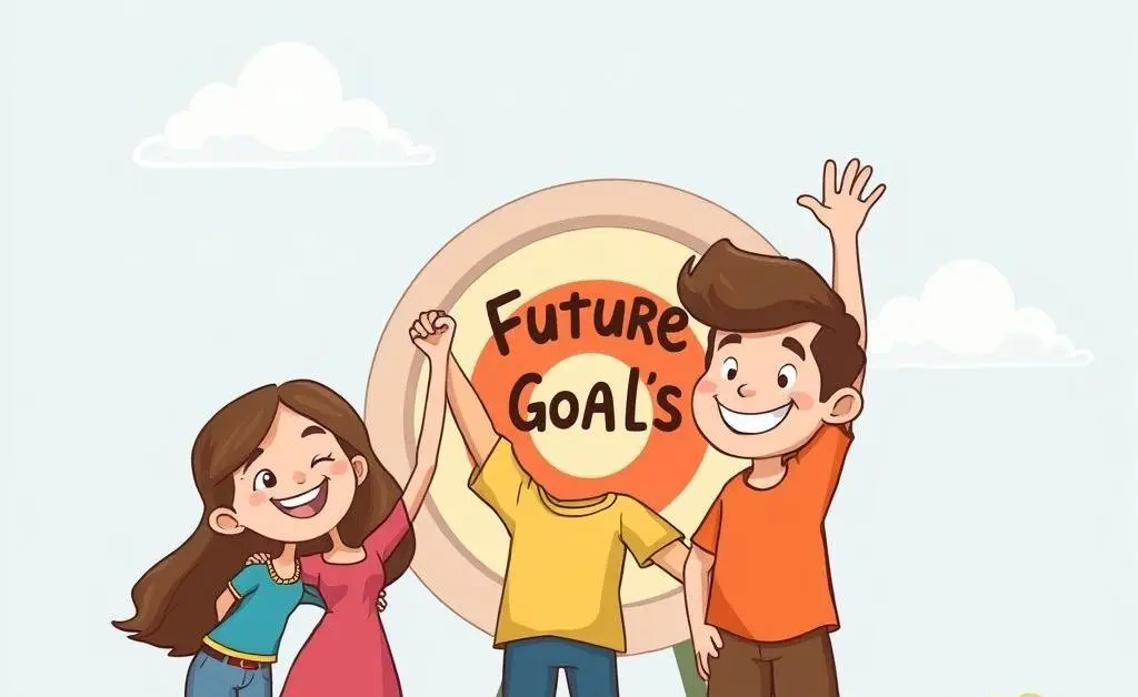 Family reaching for a target labeled 'Future Goals'
