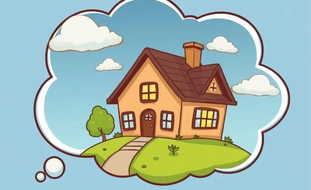 Dream house in a thought bubble