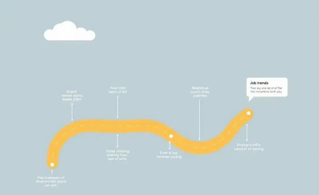 A roadmap depicting the journey of job trends from past to future.