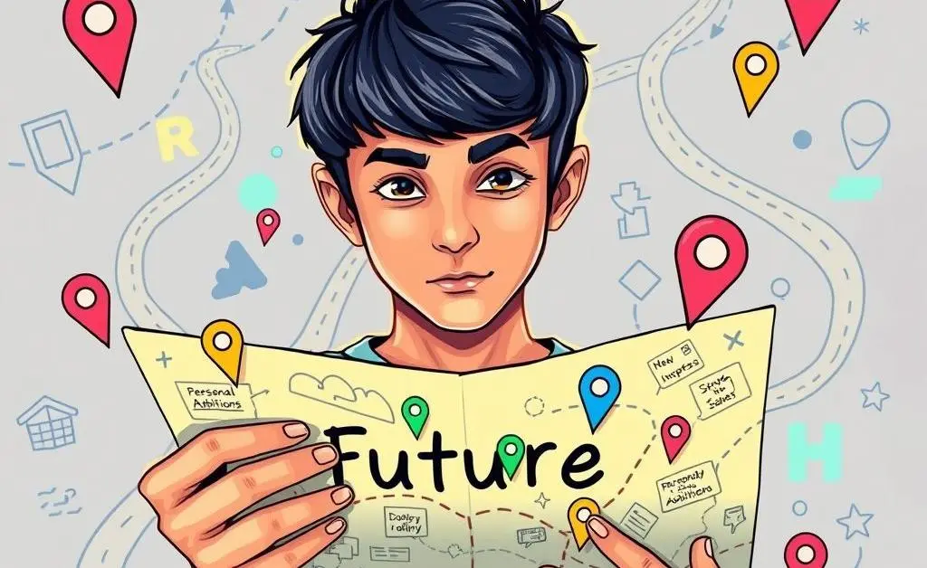 A map illustrating a financial future path