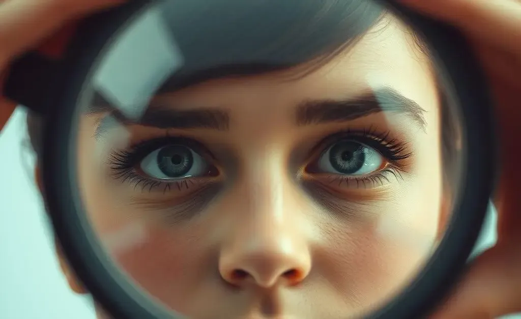 A person exploring futures through a futuristic lens