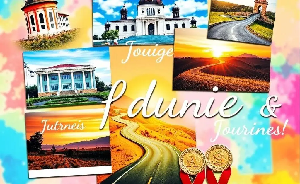 A vision board with images representing future aspirations.